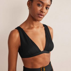 Ribbed V-neck Bikini Top